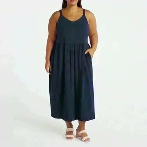 Market & Spruce Mira Spaghetti Strap Maxi Dress in Navy - Size 1X (NWT)